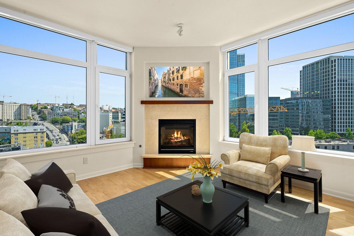 Penthouse residence living room.